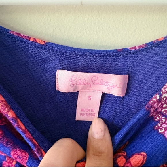 Lilly Pulitzer Women's Size Small Paisley Purple Pink Romper Elastic Waist - Picture 3 of 10